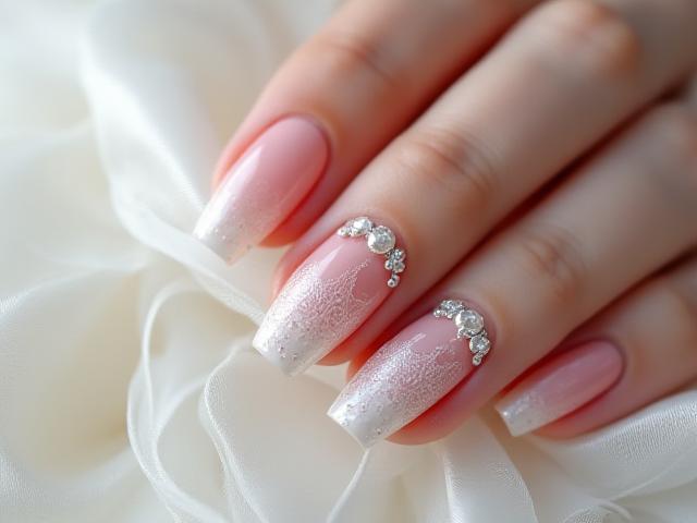 Сватбени нокти с перли