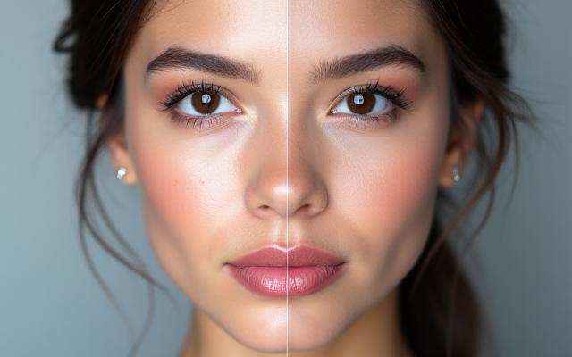 Преди и след грим трансформация